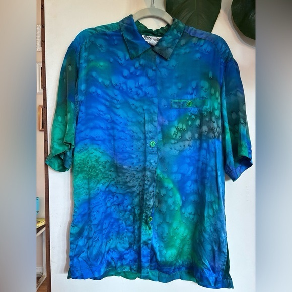 Vintage Tops - Amazing Vintage Watercolour Silk Top